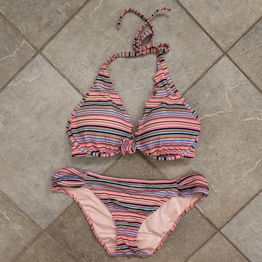 Victoria's Secret Striped Halter Bikini